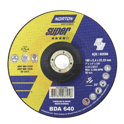 DISCO SUPER BDA 640 Disponible: 4 1/2” 7” 9”